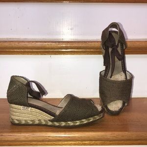 UGG espadrille wedge sandals. Size 7.